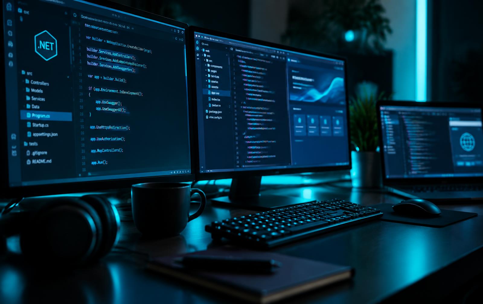 Custom .NET and web development work on multiple monitors